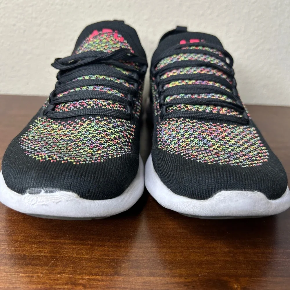 APL Sneakers Size 7.5‎ TechLoom Breeze Womens Running Shoes Black Multi Rainbow